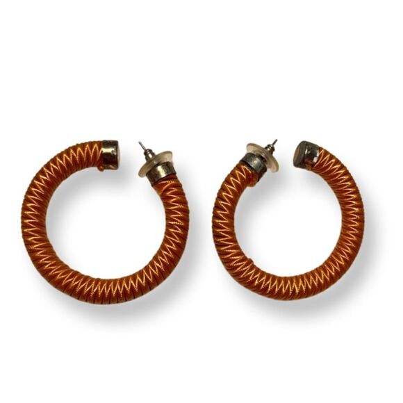 🤯5/$20🤯 Vintage Orange Thick Hoop Earrings - Picture 1 of 2